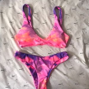SHEIN Colorful Tie Dye Bikini Set